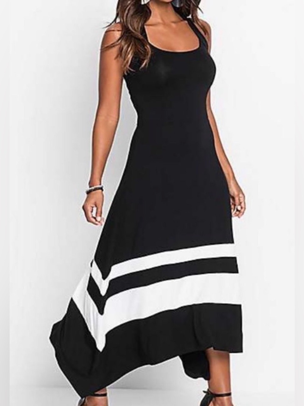 Venus Black And White Maxi Dress Size Extra Small